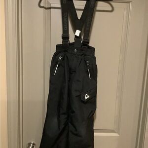 Gerry Small US 7-8 Kids Black Snow Pants with Suspenders. Excellent Used status.